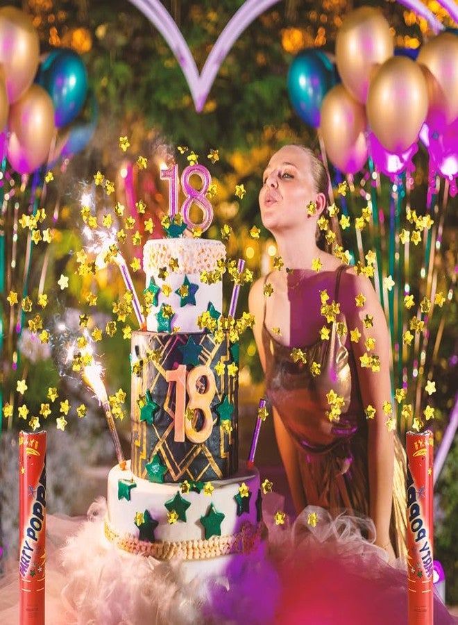 Selibration ألعاب نارية صغيرة لحفلات أعياد الميلاد مزينة بنجوم لامعة صغيرة (عبوة من 4 قطع) | ألعاب نارية لحفلات الزفاف وغيرها من الاحتفالات (30 سم تقريبًا) - Image 2